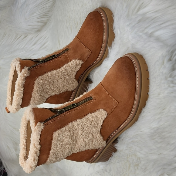 Naturalizer Jett Ankle Booties Winter Boots Tawny Brown - Picture 8 of 16